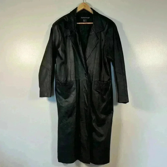 Savannah Women’s Leather Jacket Black color Size L midi length - Picture 2 of 11